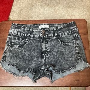 Size 5 Black Distressed Denim Shorts